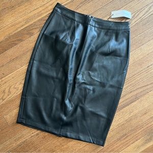 Cupcakes and Cashmere Faux Leather Black Pencil Skirt Size 4